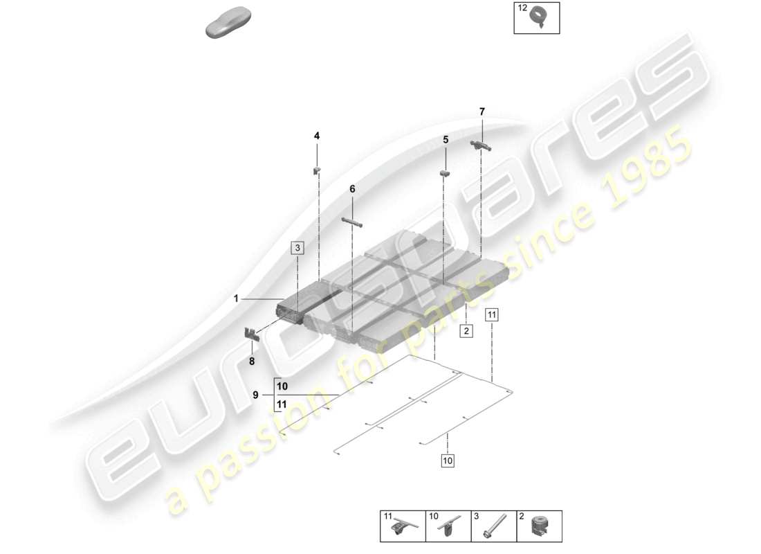 porsche 2024 (macan-e) high-voltage battery individual parts part diagram