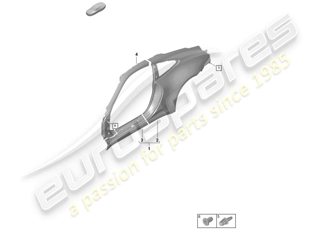 porsche 2025 (992-2) side part outer coupe parts diagram