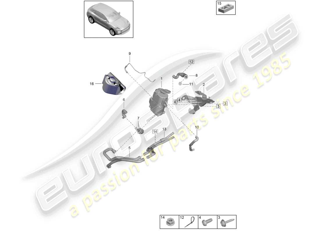 porsche 2023 (macan) auxiliary heater accessories part diagram