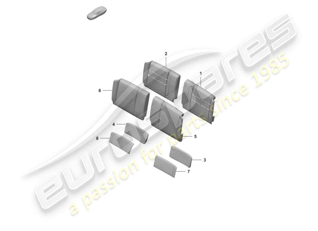 porsche 2023 (992-1) foam part backrest cover (leatherette) lumbar support parts diagram