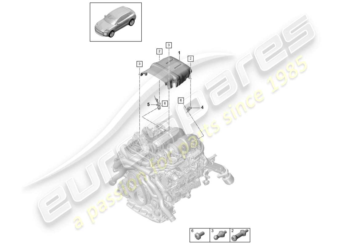 porsche 2024 (macan) cylinder head heat shield part diagram
