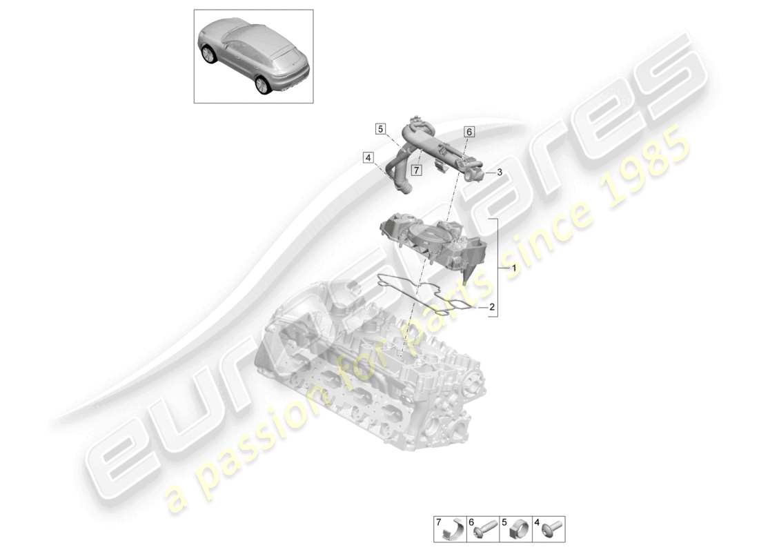 porsche 2024 (macan) oil separator breather line crankcase housing ventilation part diagram
