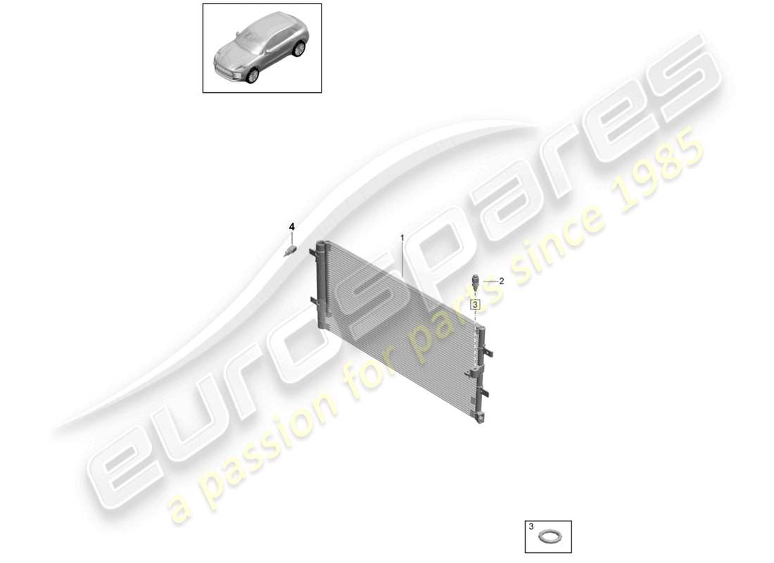 porsche 2022 (macan) condenser air conditioning part diagram