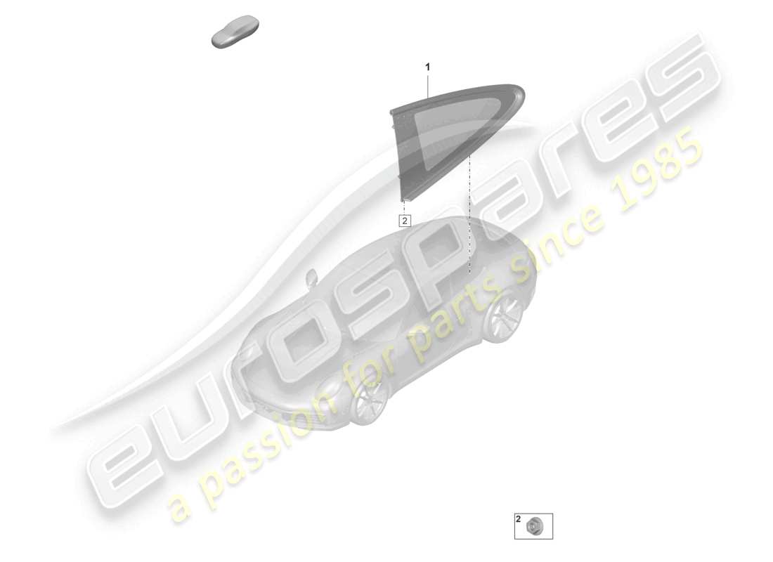 porsche 2021 (992-1) side window part diagram