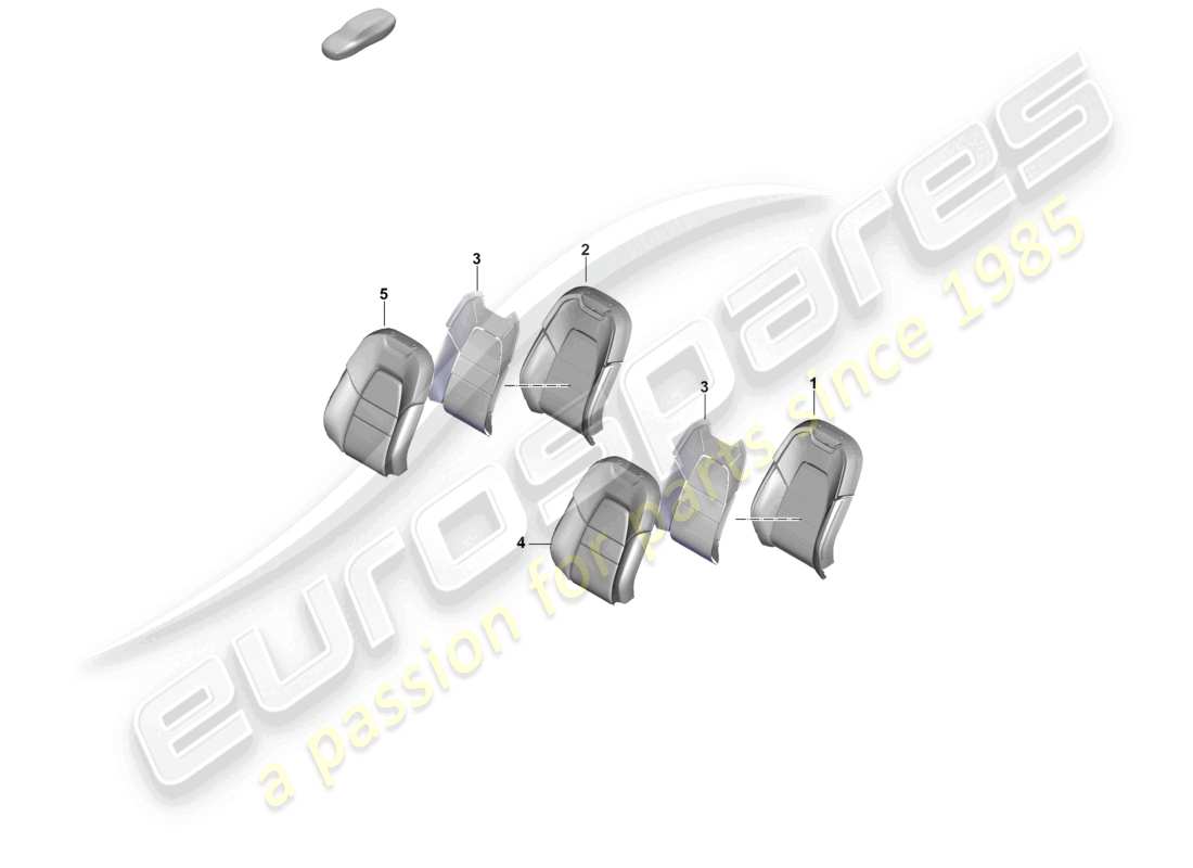 porsche 2024 (cayenne e3 pa) foam part backrest cover standard seat part diagram