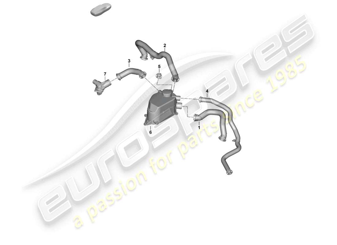 porsche 2025 (992-2) crankcase housing ventilation breather line parts diagram