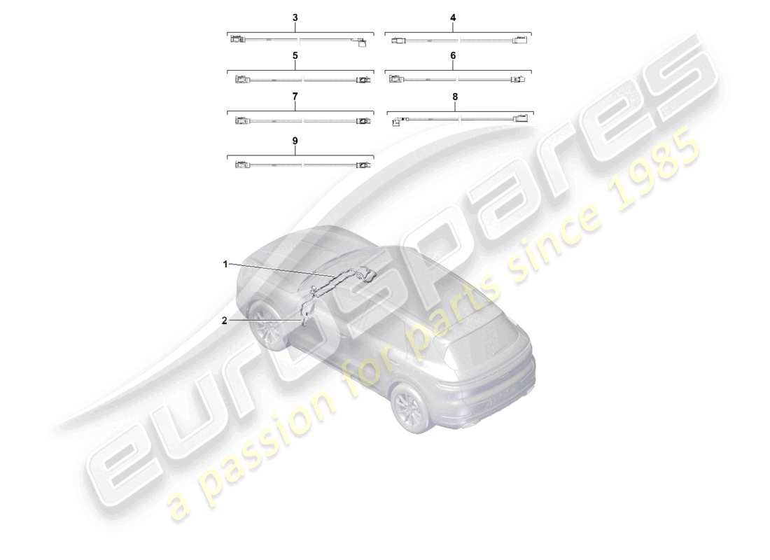 porsche 2023 (cayenne e3 pa) aerial connection line data lead part diagram