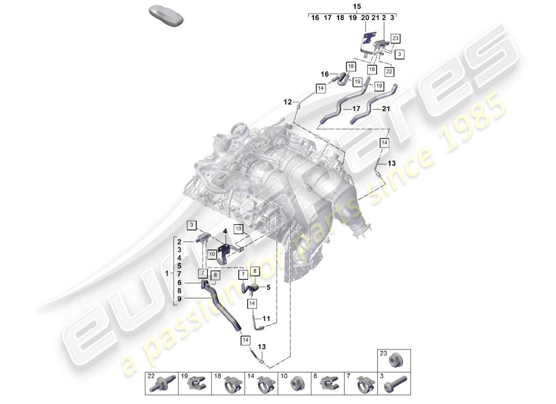porsche 2026 (cayenne e3 pa) control line for pressure difference sensor part diagram