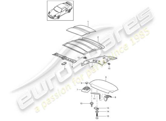 a part diagram from the porsche 911 t/gt2rs parts catalogue