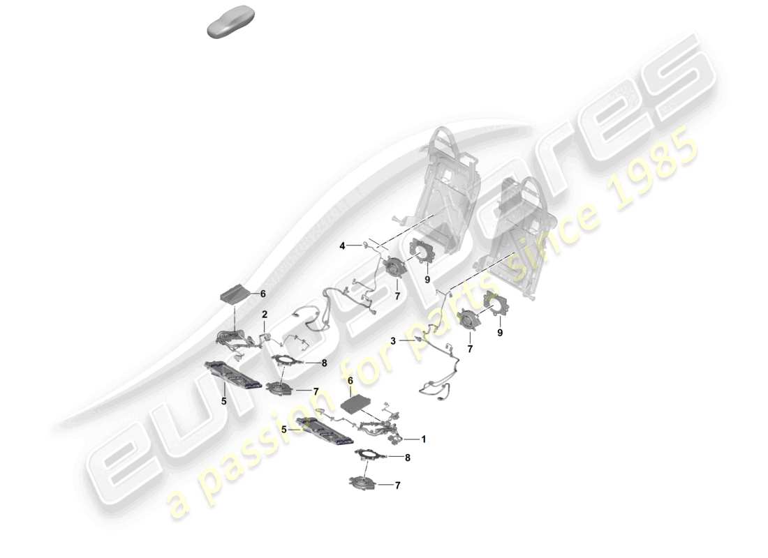 porsche 2025 (panamera 976) electrics back seat parts diagram