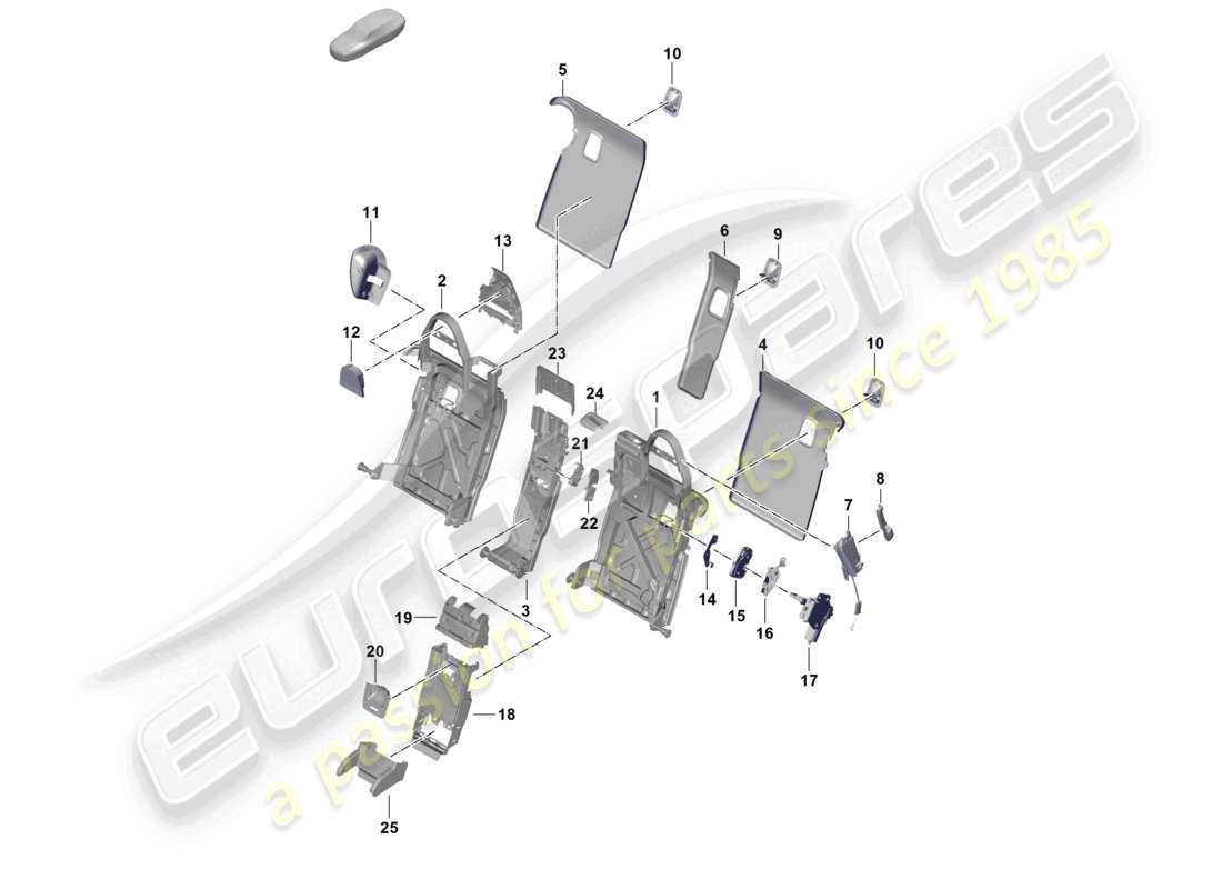 porsche 2025 (panamera 976) backrest frame 2+1 comfort seat parts diagram