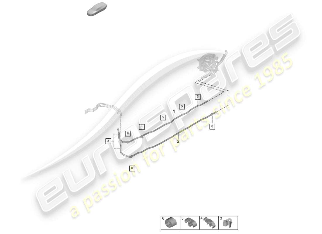 porsche 2025 (panamera 976) heating, air cond. system front for vehicles with hybrid drive underbody parts diagram