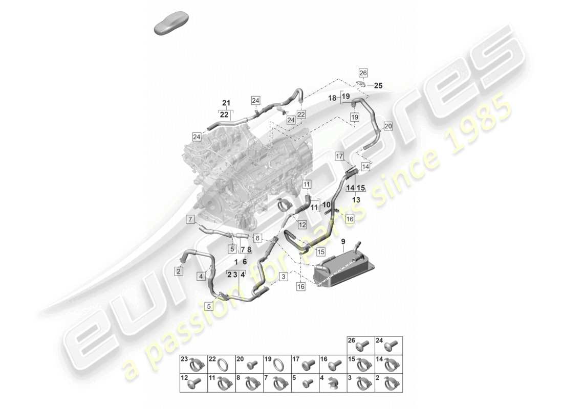 porsche 2023 (panamera 971-2) coolant cooling system for vehicles with hybrid drive parts diagram