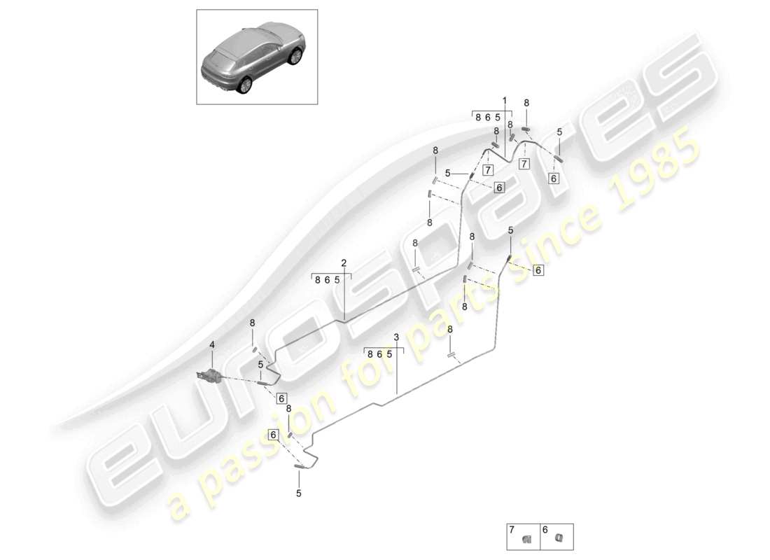 porsche 2025 (macan) fuel line for vehicles with auxiliary heater part diagram
