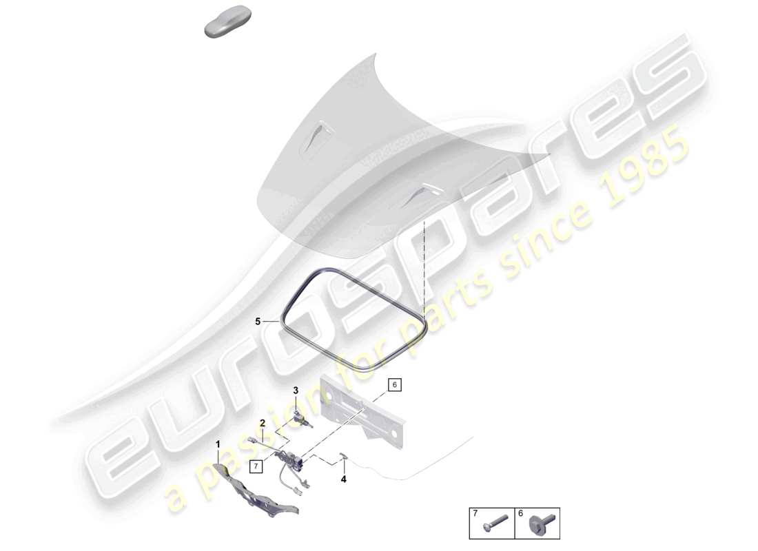 porsche 2022 (718 boxster spyder) cover front parts diagram