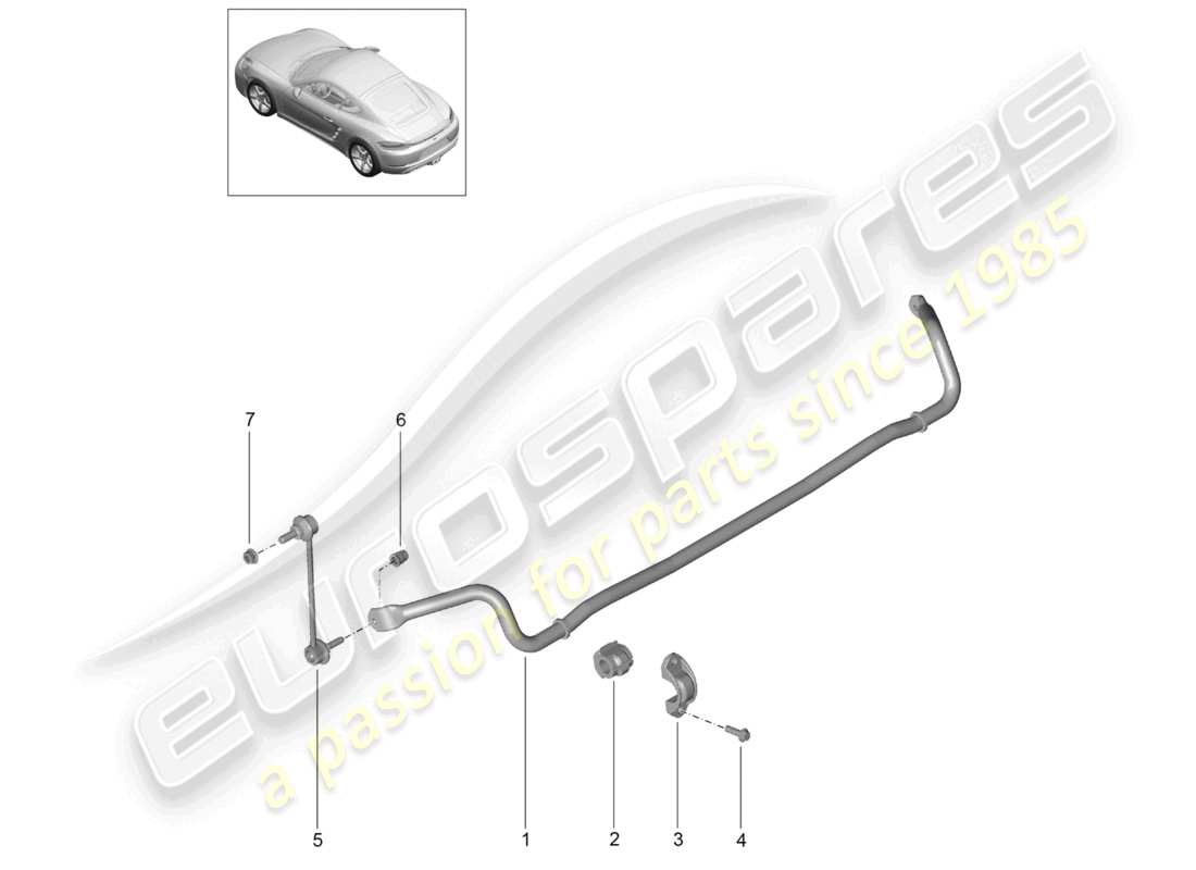 porsche 2026 (718 cayman) anti-roll bar parts diagram