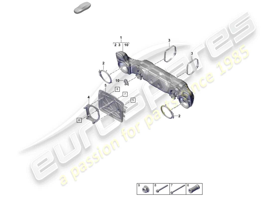 porsche 2026 (992-2 gt3) silencer parts diagram