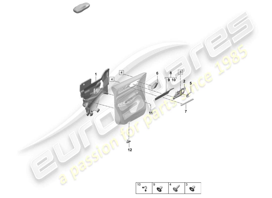 porsche 2024 (macan-e) accessories front doors door panel part diagram