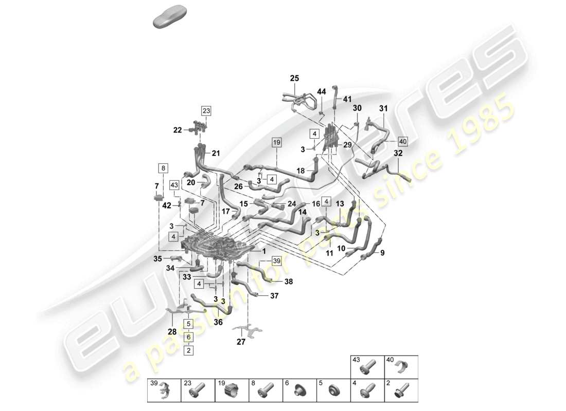 a part diagram from the porsche taycan parts catalogue