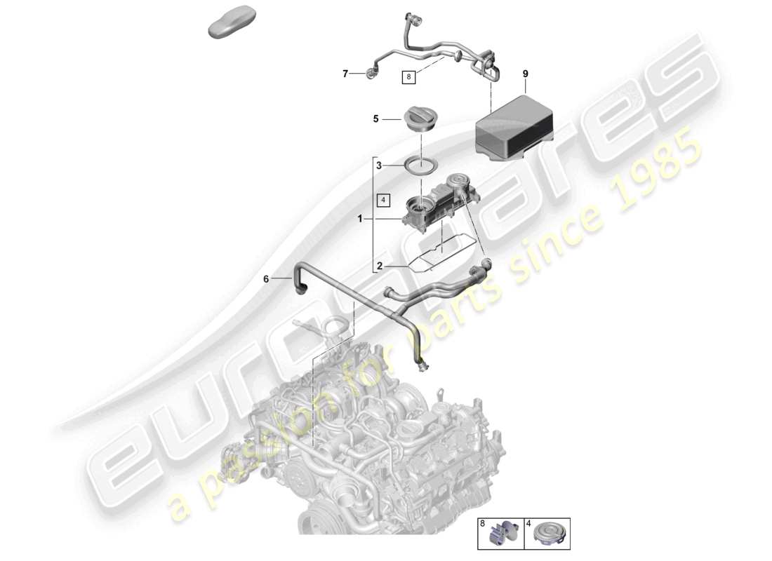 porsche 2023 (panamera 971-2) crankcase housing ventilation parts diagram