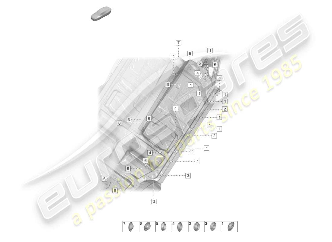 porsche 2025 (taycan 9j1-2) underbody left front parts diagram