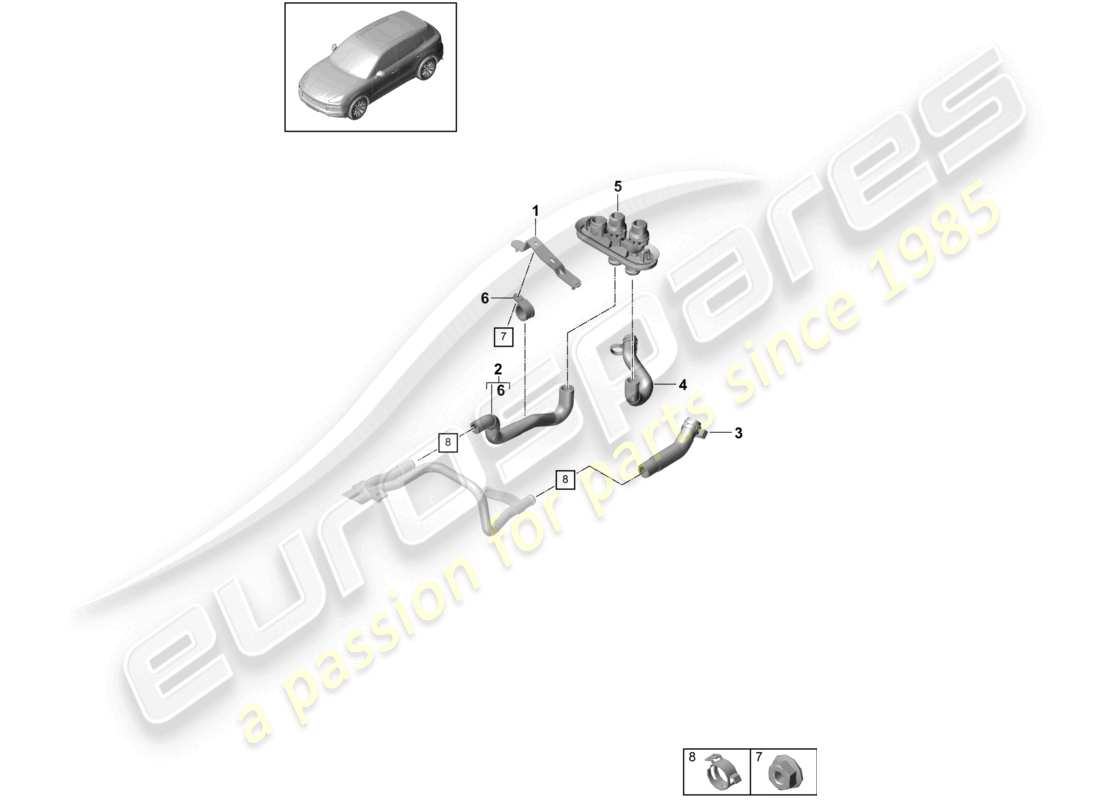porsche 2023 (cayenne e3 9ya/9yb) heater battery low-temperature circuit for vehicles with hybrid drive part diagram