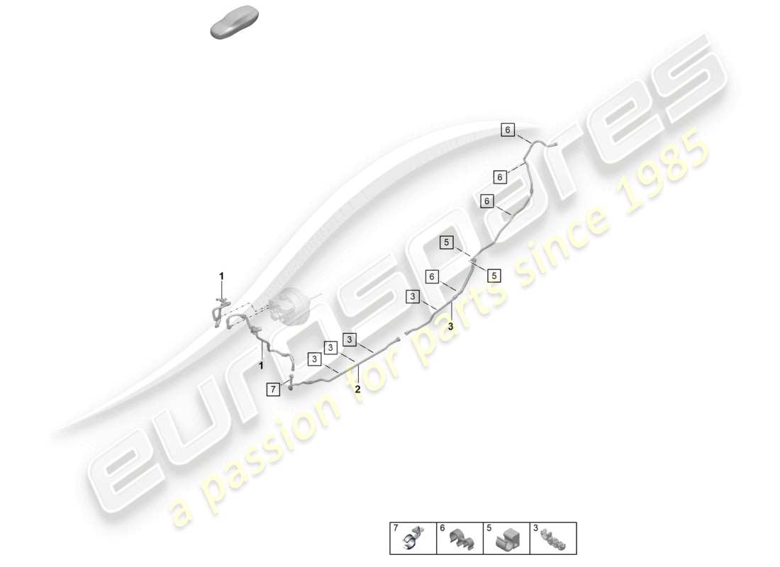 porsche 2025 (992-2 gt3) vacuum line parts diagram