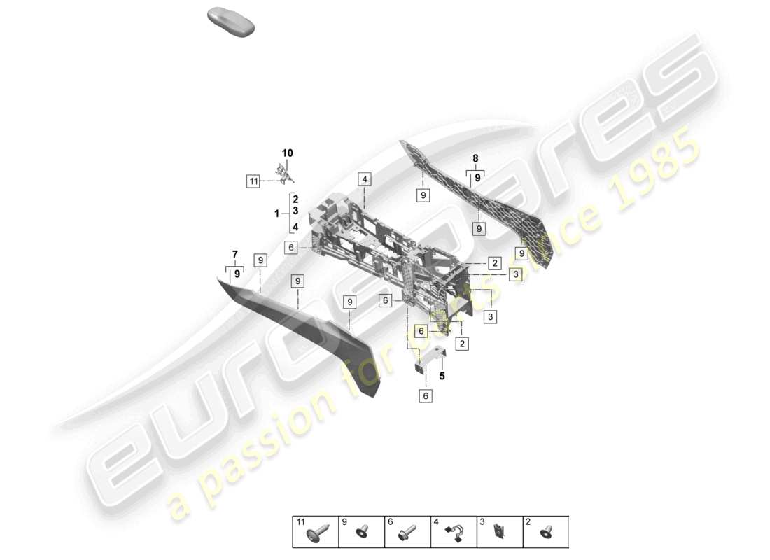porsche 2024 (macan-e) centre console lower part diagram