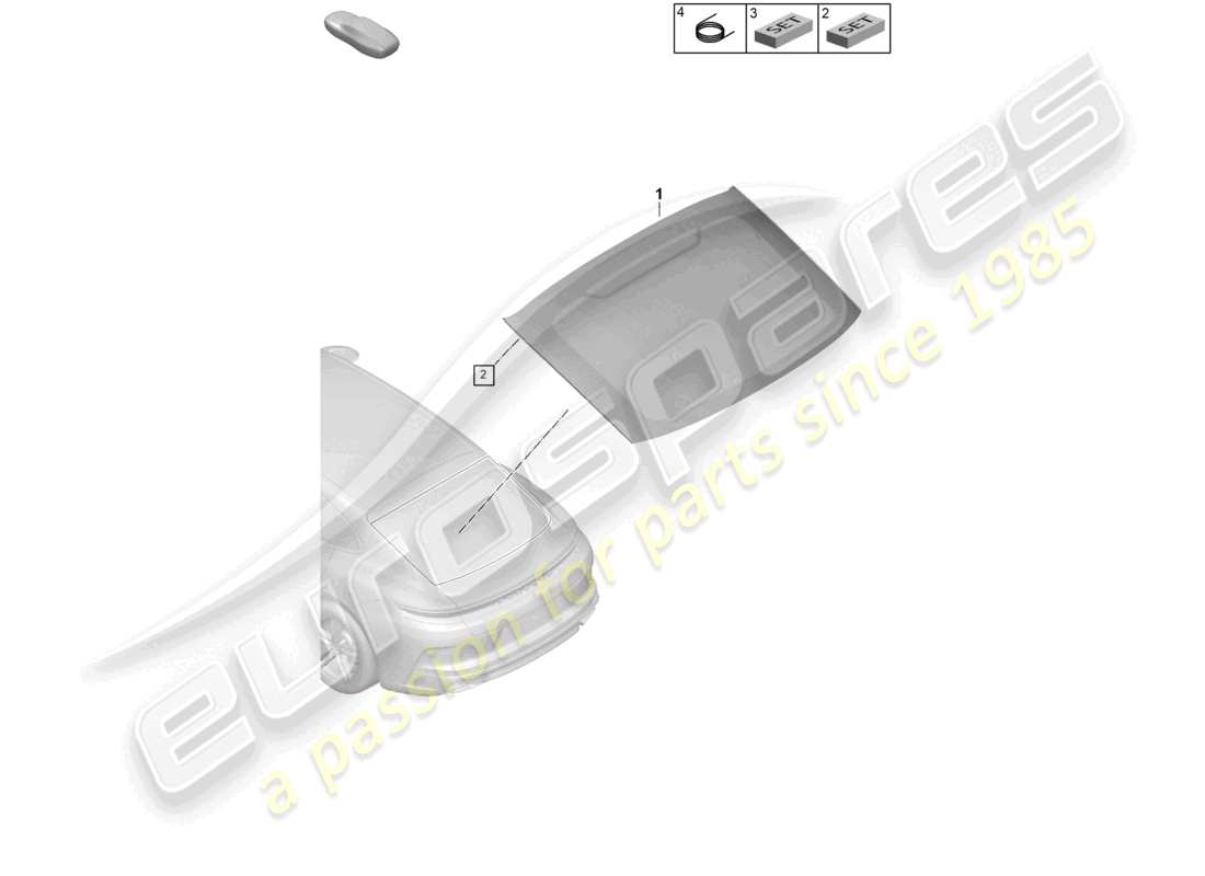 porsche 2024 (panamera 976) rear window part diagram