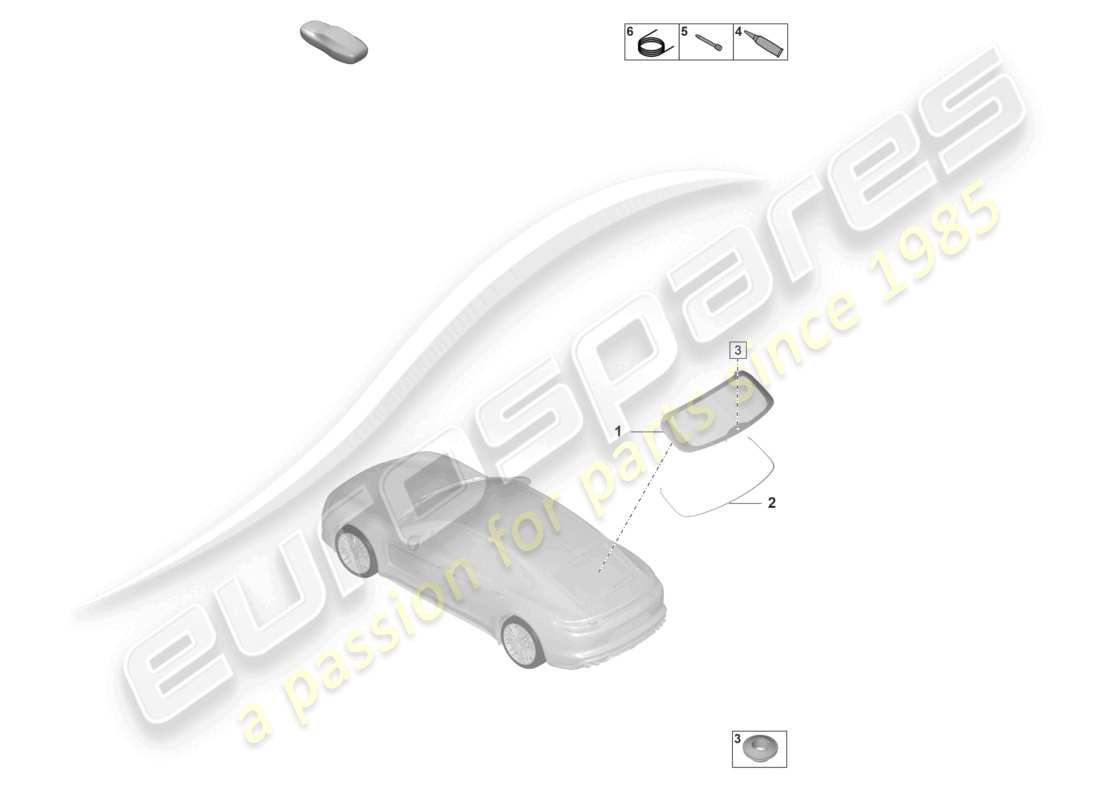 porsche 2021 (panamera 971-2) rear window part diagram