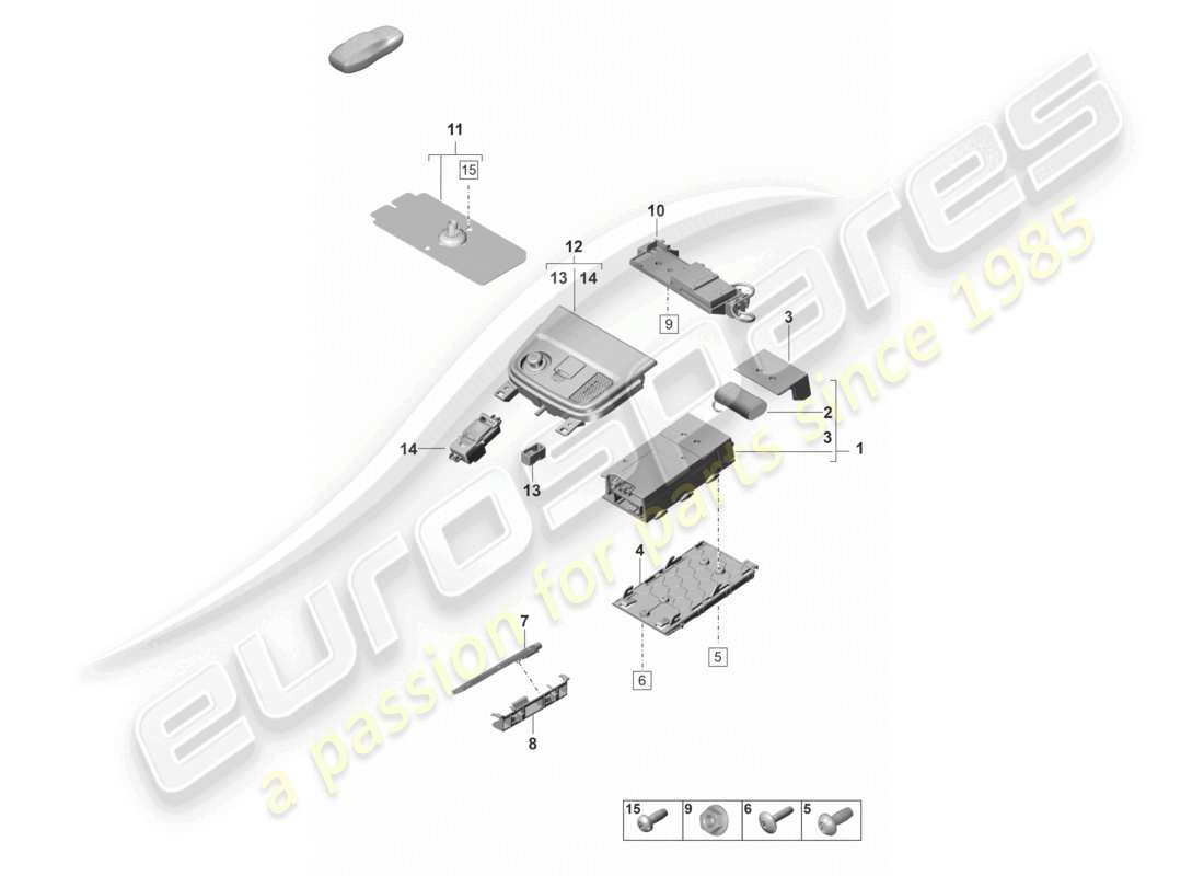 porsche 2023 (panamera 971-2) for models with telephone and emergency call parts diagram