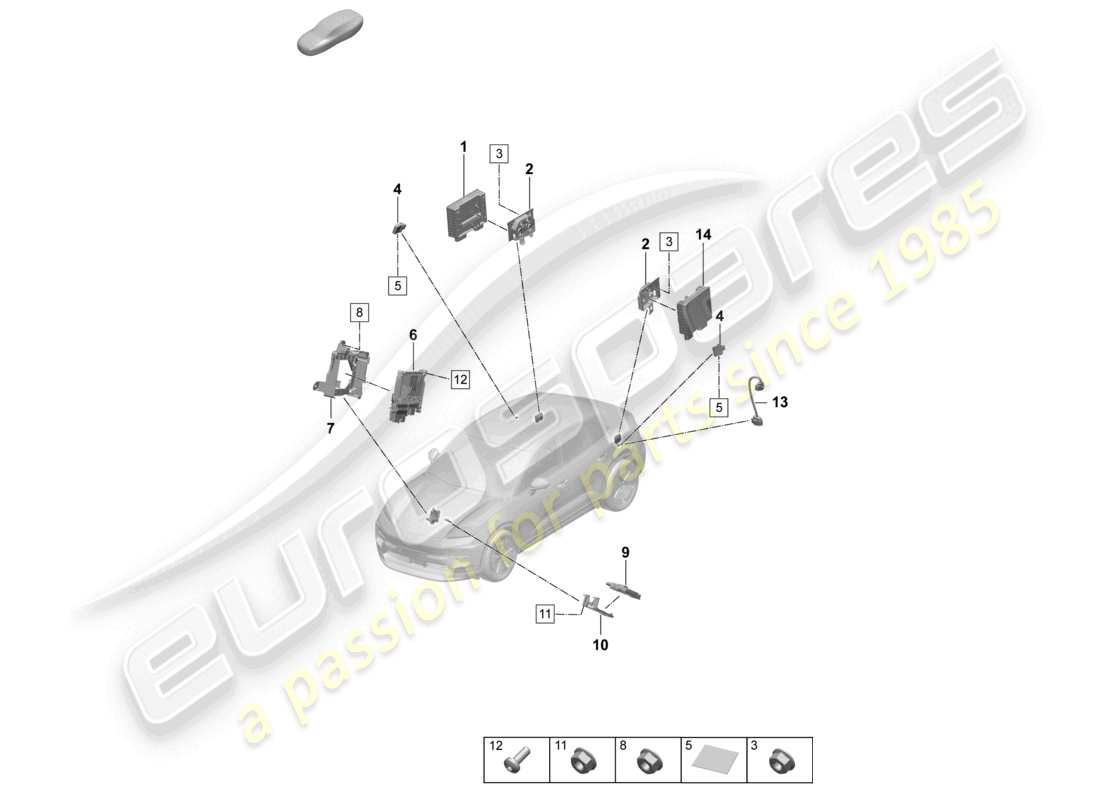 porsche 2024 (macan-e) control units charging socket part diagram