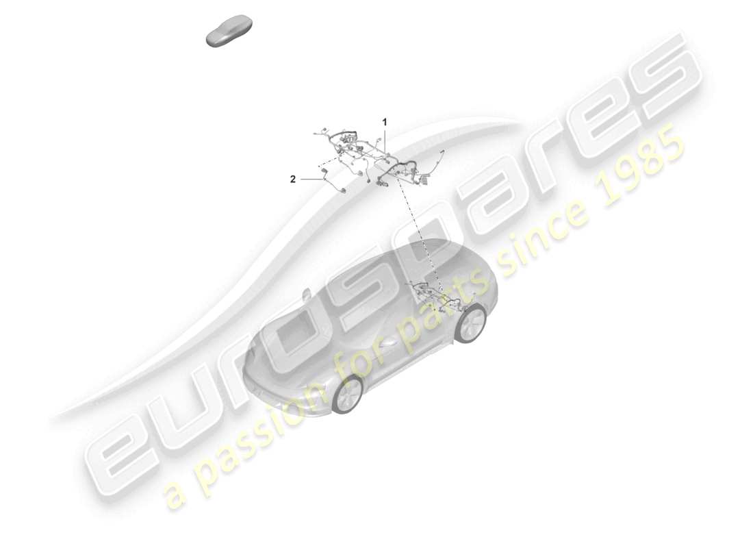 porsche 2020 (taycan 9j1-1) wire set rear axle differential part diagram