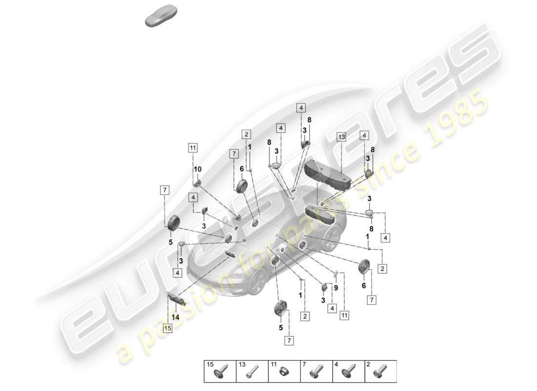 porsche 2026 (taycan 9j1-2) loudspeaker part diagram