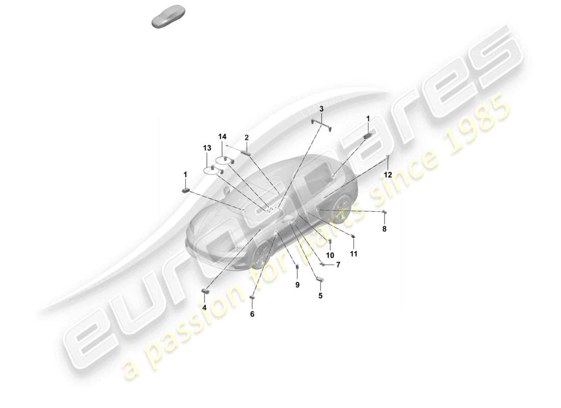 porsche 2025 (taycan 9j1-2) interior light footwell light glove box light ambient light parts diagram