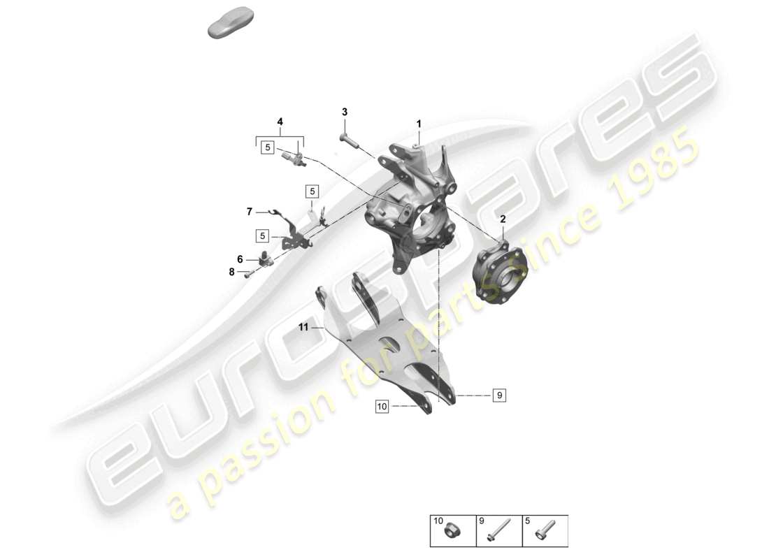 porsche 2024 (macan-e) wheel carrier wheel hub part diagram