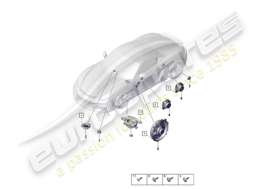 porsche 2026 (718 boxster spyder) loudspeaker part diagram