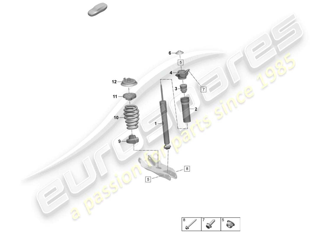 porsche 2026 (macan-e) steel spring suspension vibration damper coil spring part diagram