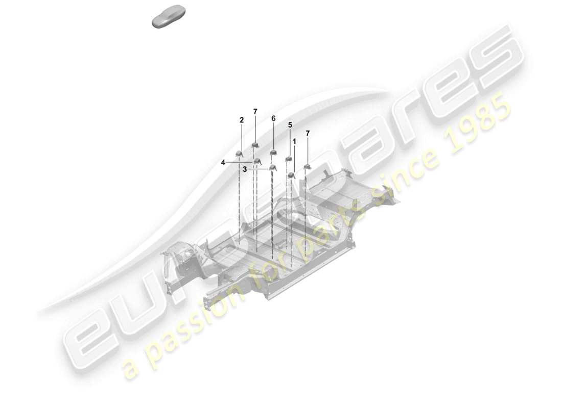 porsche 2024 (macan-e) bottom plate front center seat support part diagram