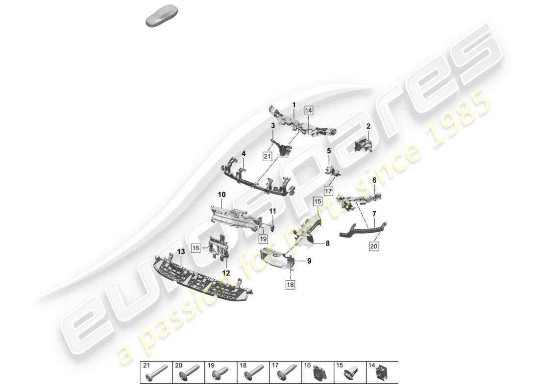 porsche 2024 (macan-e) front end and air guide part diagram