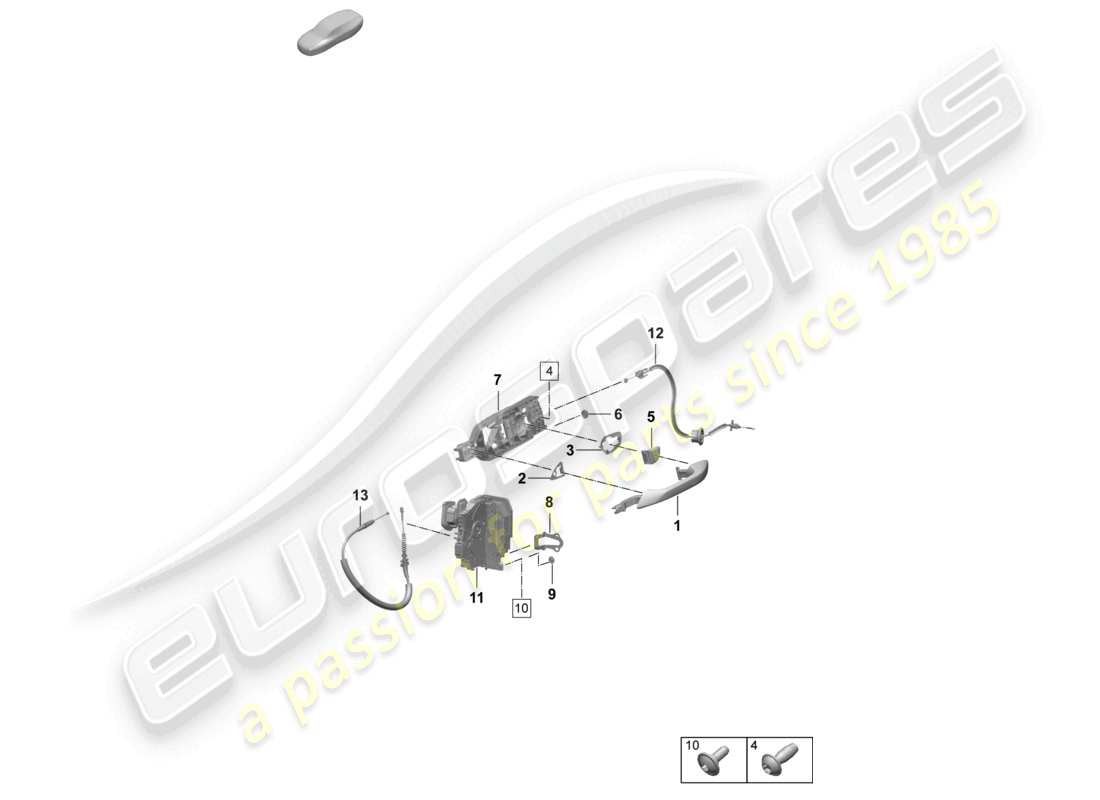 porsche 2026 (macan-e) door handles front door lock accessories part diagram