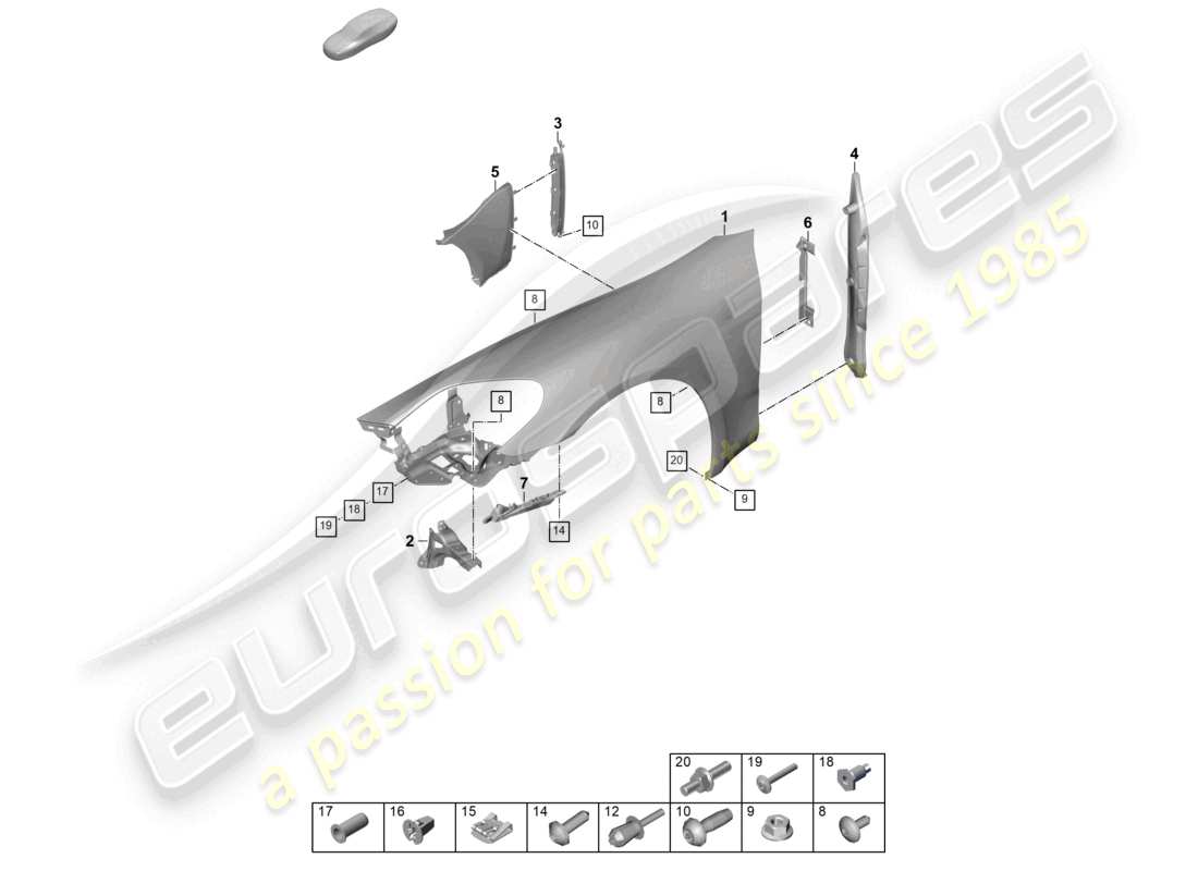 porsche 2025 (panamera 976) wing parts diagram