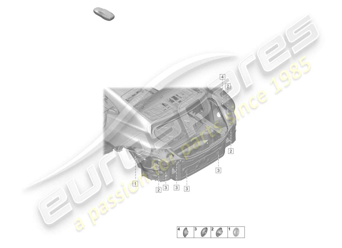 porsche 2023 (taycan 9j1-1) cross panel rear side part parts diagram