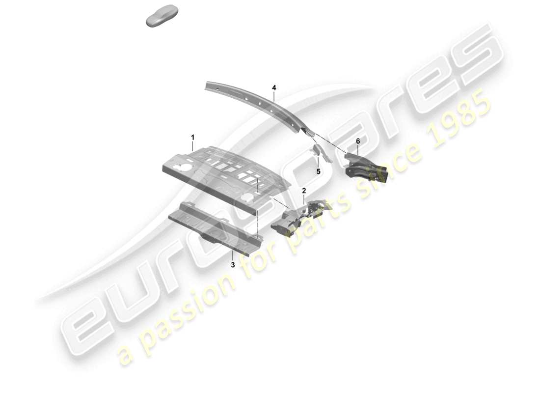 porsche 2025 (taycan 9j1-2) rear end rear shelf parts diagram