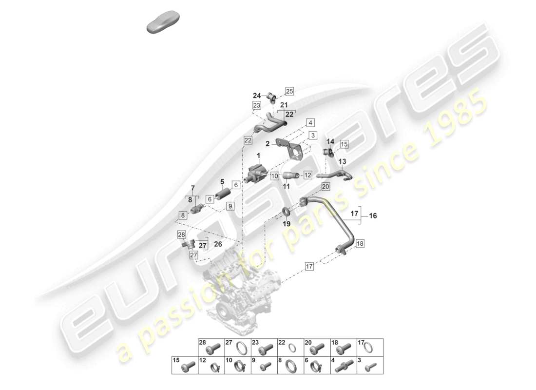 porsche 2024 (panamera 976) coolant cooling system 2 part diagram