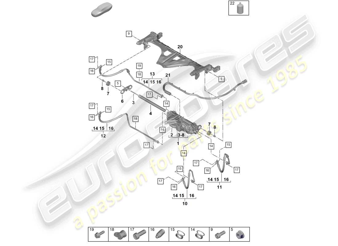 porsche 2025 (panamera 976) active electr. damping control front axle parts diagram