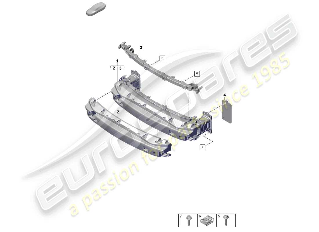porsche 2025 (992-2 gt3) bumper carrier front parts diagram