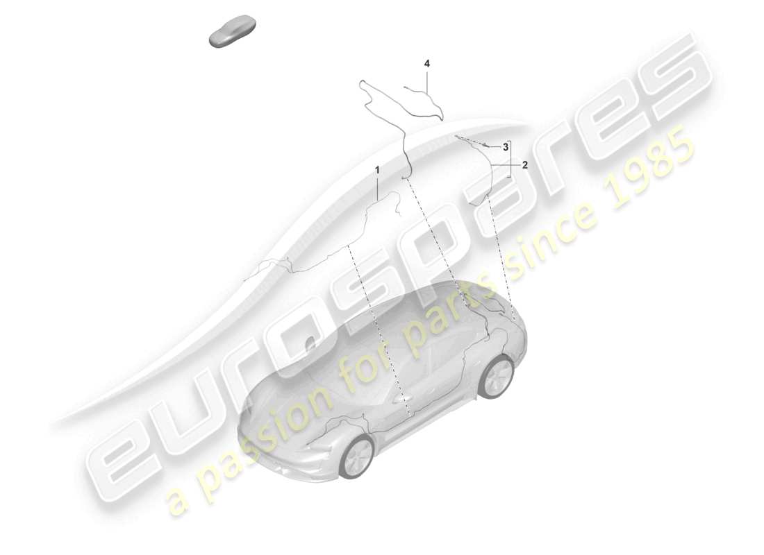 porsche 2023 (taycan 9j1-1) pipe/hose line reversing camera rear window wiper parts diagram