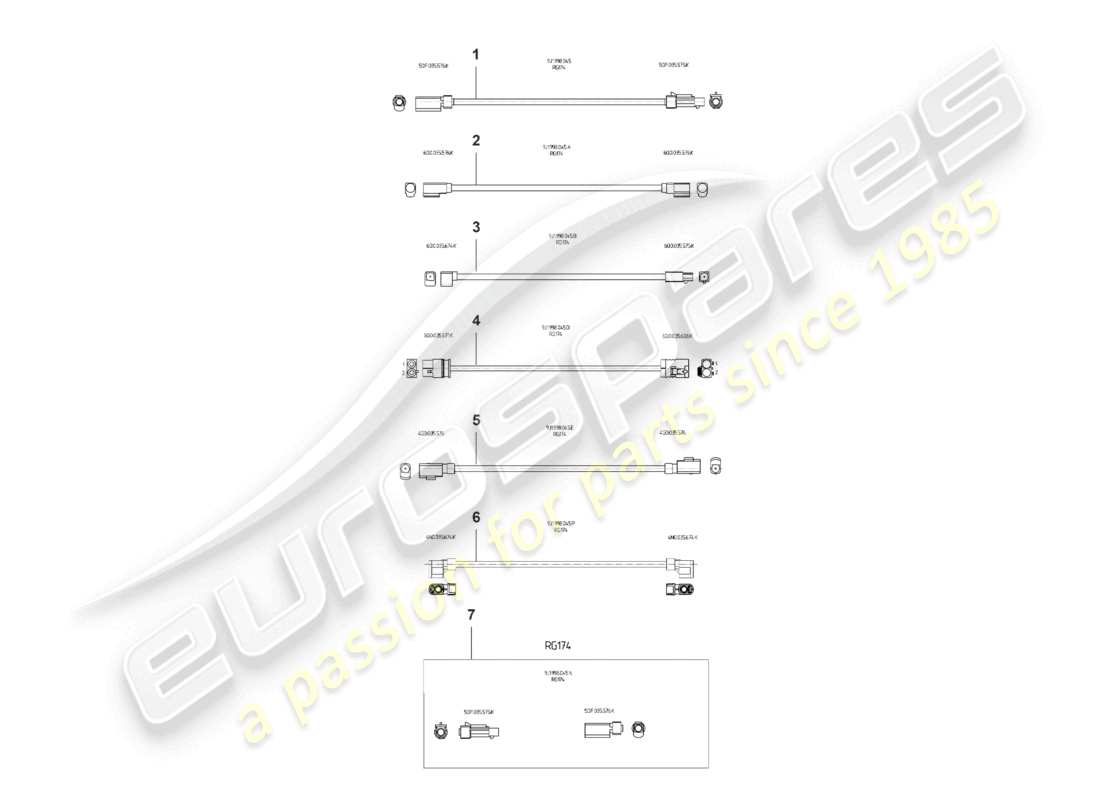 porsche 2024 (panamera 976) repair set for aerial- rg174 wires part diagram