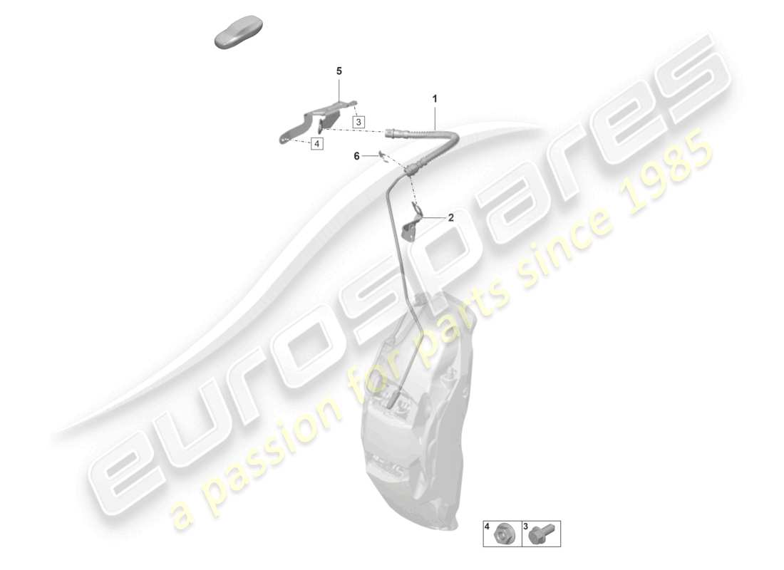 porsche 2023 (taycan 9j1-1) brake pipe/hose from brake hose to brake caliper housing parts diagram